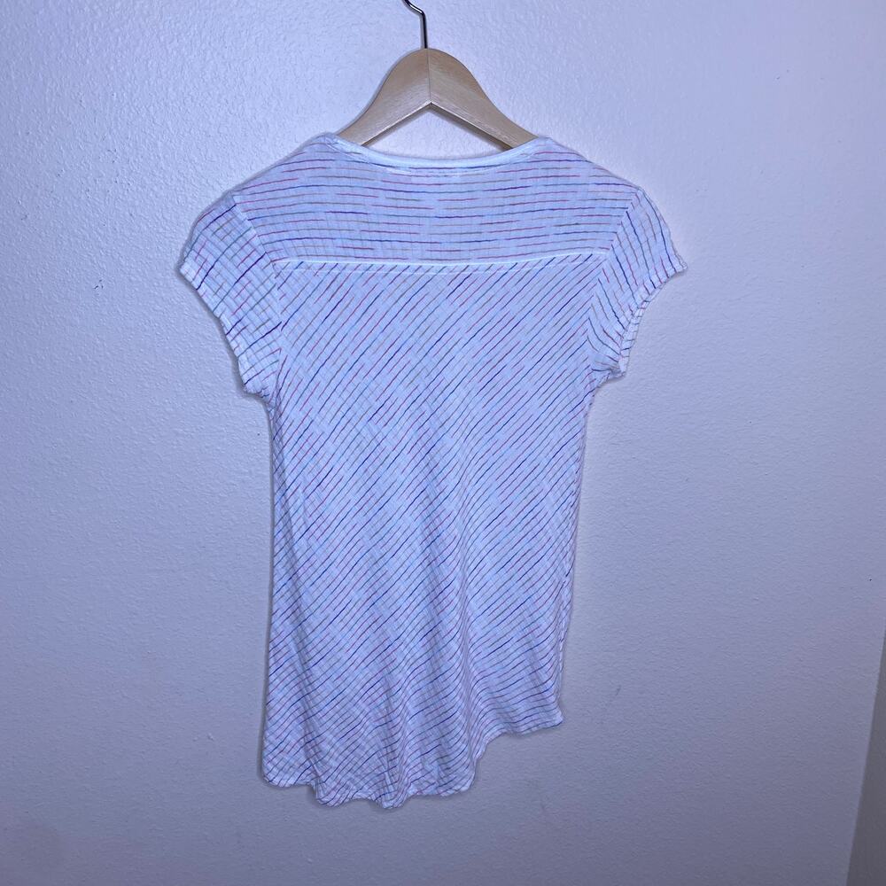 Anthropologie Maeve Rainbow Stripe Knit Wrap Top XS - Picture 7 of 11
